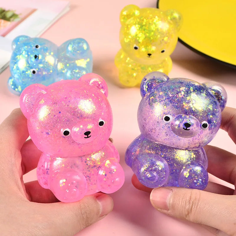 Squishy Ourson Pailleté — Anti-Stress Doux et Scintillant