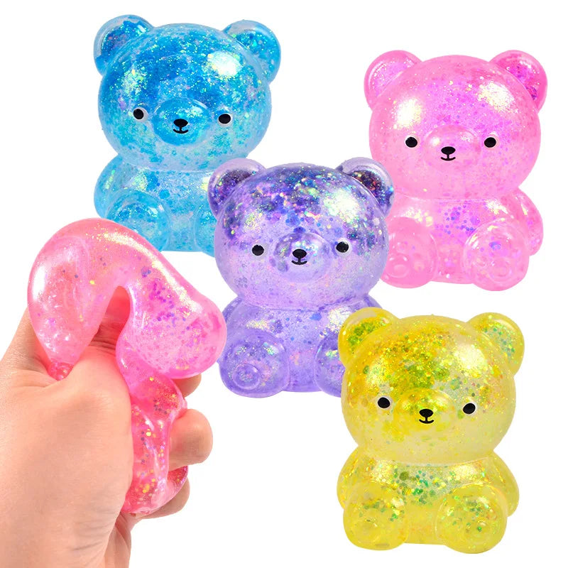 Squishy Ourson Pailleté — Anti-Stress Doux et Scintillant