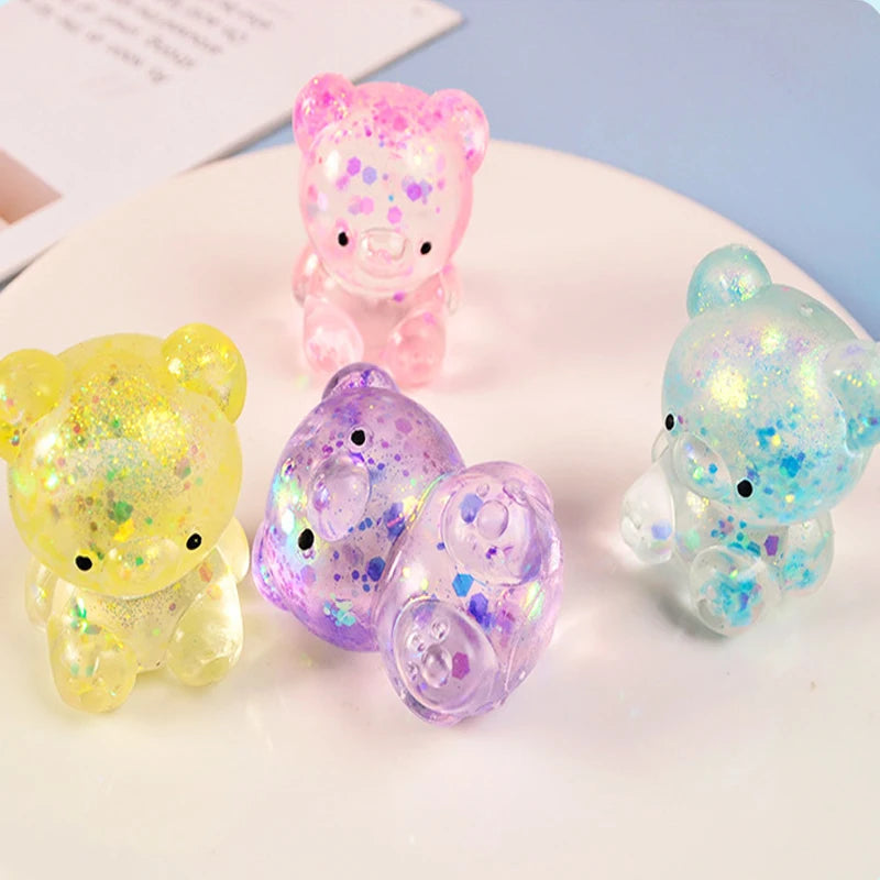 Squishy Ourson Pailleté — Anti-Stress Doux et Scintillant