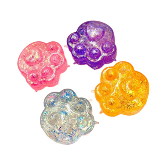 Squishy Patte de Chat Pailletée — Jouet Anti-Stress Mignon